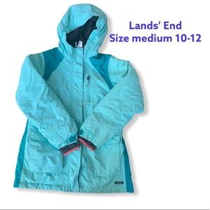 LANDS’ END JACKET & scarf. Kids size 10-12.